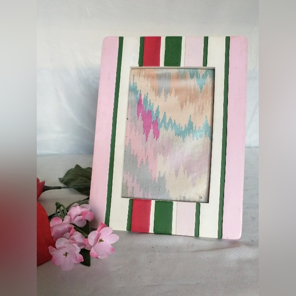 Vintage Ceramic Painted Frame - Easel Back - Picture 3 of 8